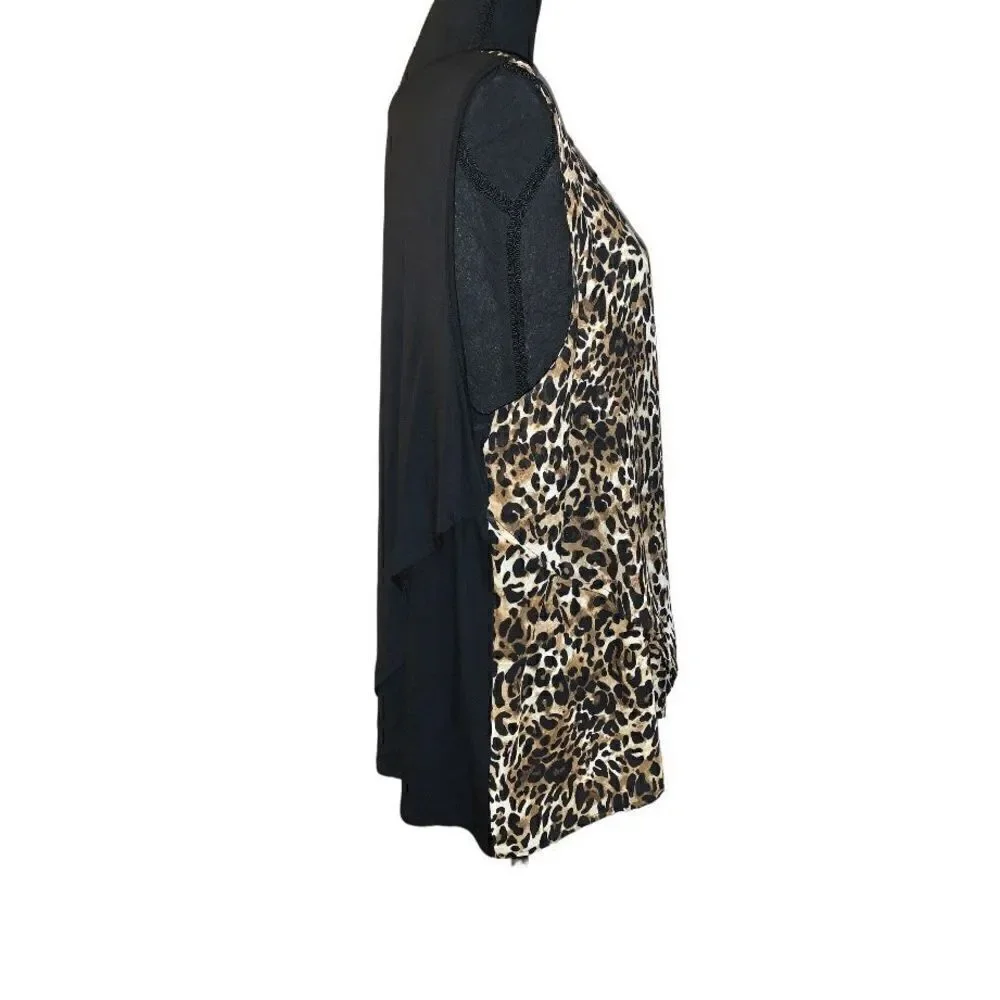 Rafaella Cheetah Tiered Tank Top